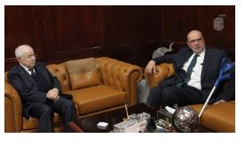Abu-Ghazaleh and the Chilean Ambassador discuss ways of cooperation